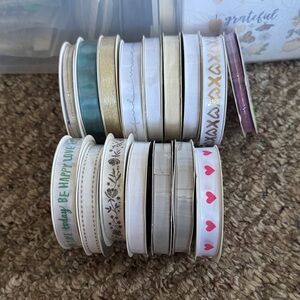 Chic Ribbon Set - White, Gold, and Pink